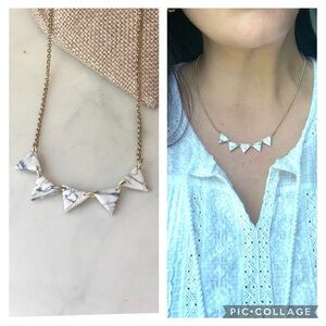 Handmade Polymer Clay Marble and gold chain necklace